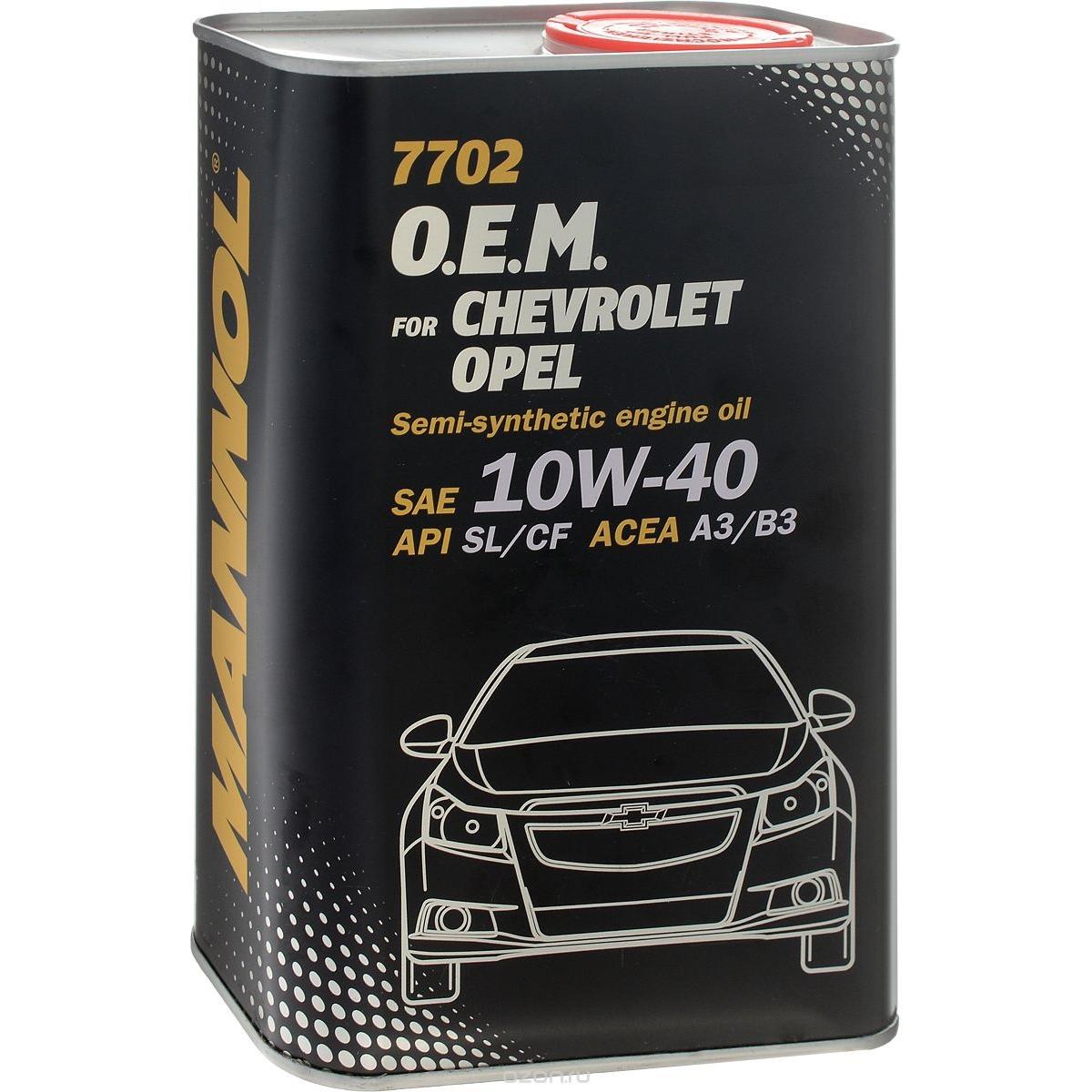 Моторное масло Mannol 7702 O.E.M. for Chevrolet Opel SL/CF SAE 10W-40 4л  Metal